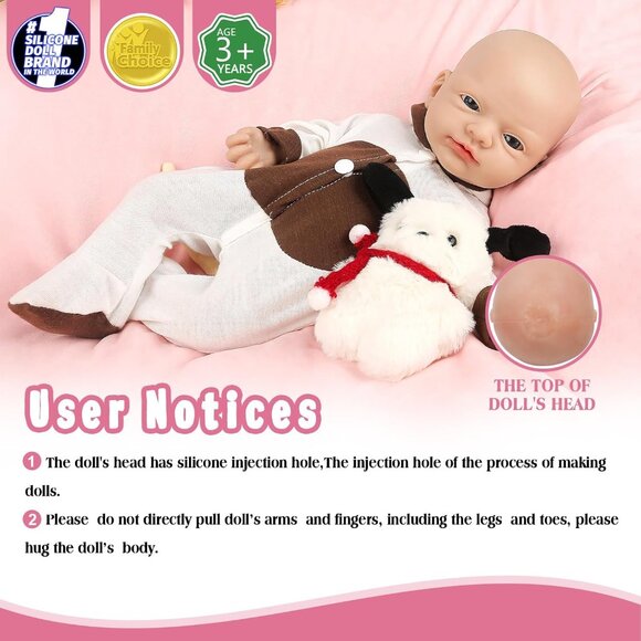 🆕14 inch Full Body Platinum Silicone Bald Baby Dolls Girl With Feeding kit - Picture 6 of 9